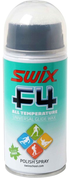 Swix F4 All Temperatur Glide Wax Spray + F4 Kombibürste