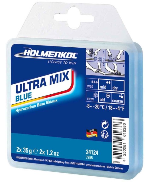 Holmenkol Ultra Mix blue 2 x 35g, -8° bis -20° C