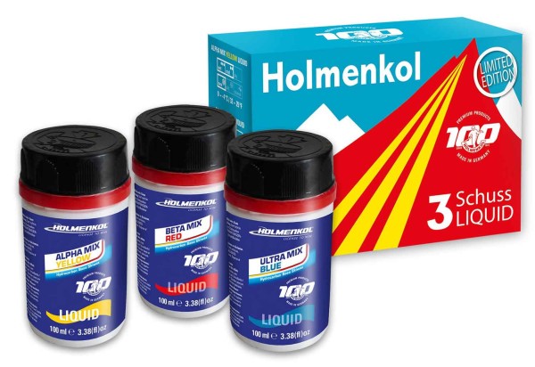 Holmenkol 3 Schuss, Liquid yellow/red/blue 3x100ml