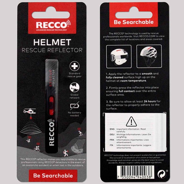 RECCO Rescue System, 1 Reflektor, black, Helm/Boot