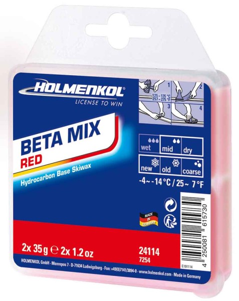 Holmenkol Beta Mix red 2 x 35g, -4° bis -14° C